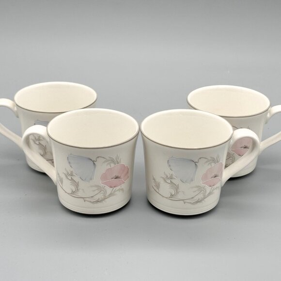 Vintage Royal Doulton Brompton Floral Coffee Cups Set Of Four - Picture 6 of 6